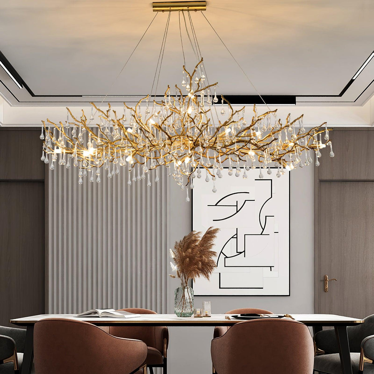 Elyeelle Chandelier Brass Crystal Branch