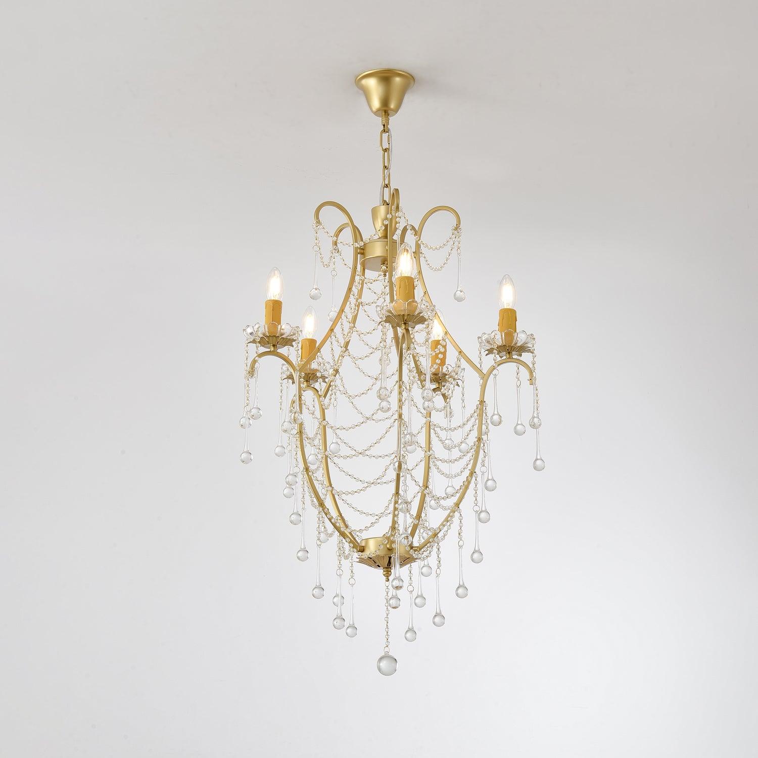 Eiriian Chandelier Birdcage Glass Drops