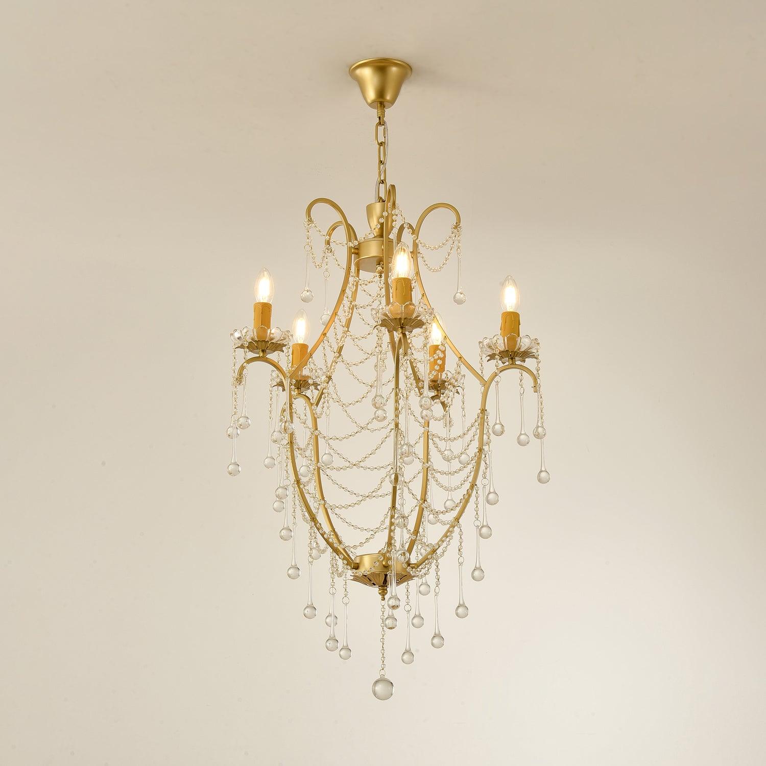Eiriian Chandelier Birdcage Glass Drops