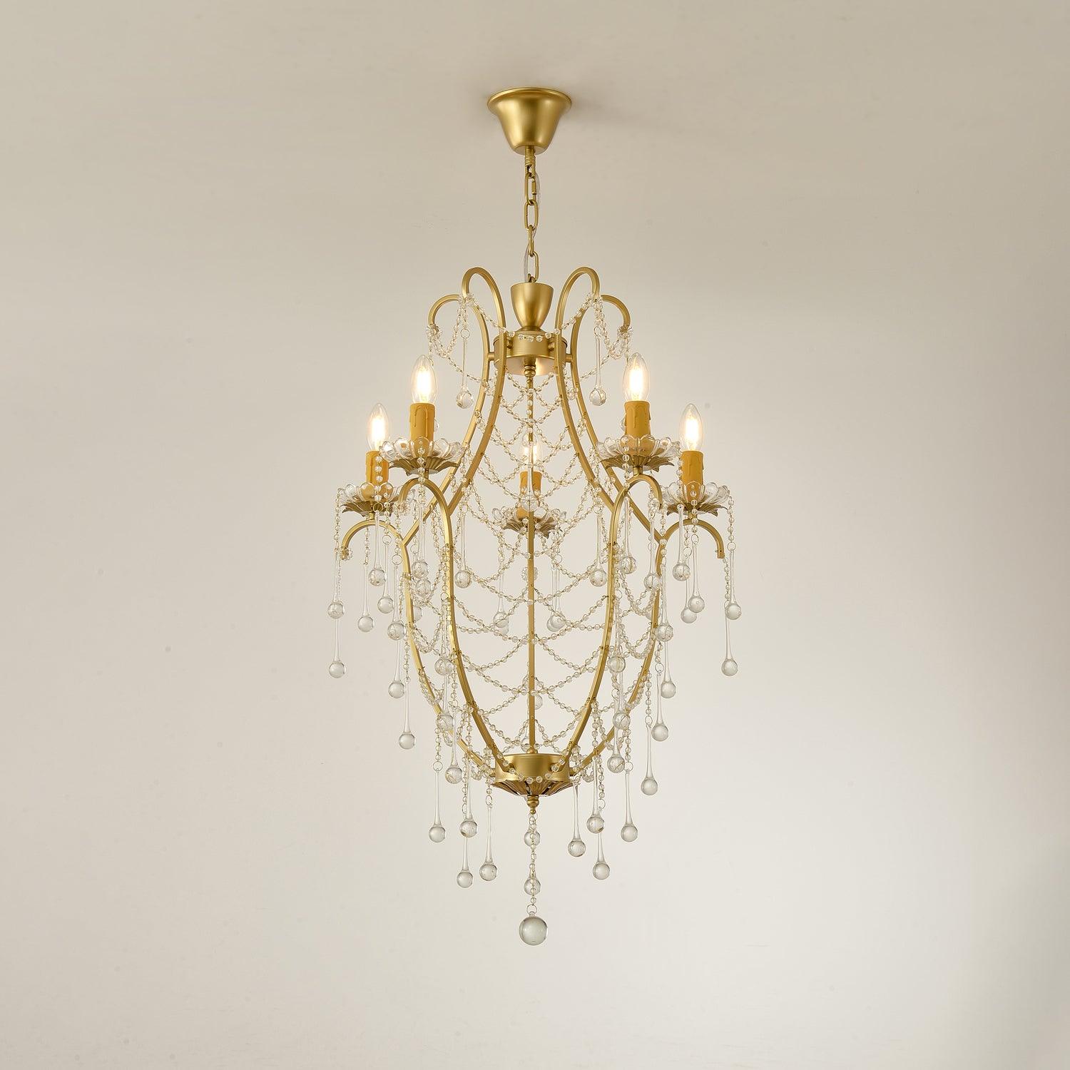 Eiriian Chandelier Birdcage Glass Drops