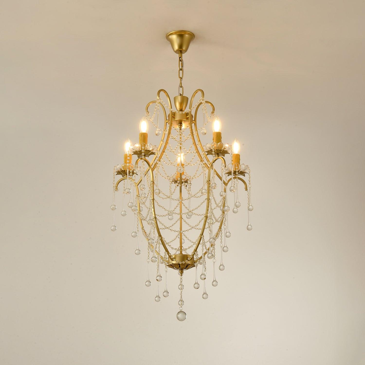 Eiriian Chandelier Birdcage Glass Drops