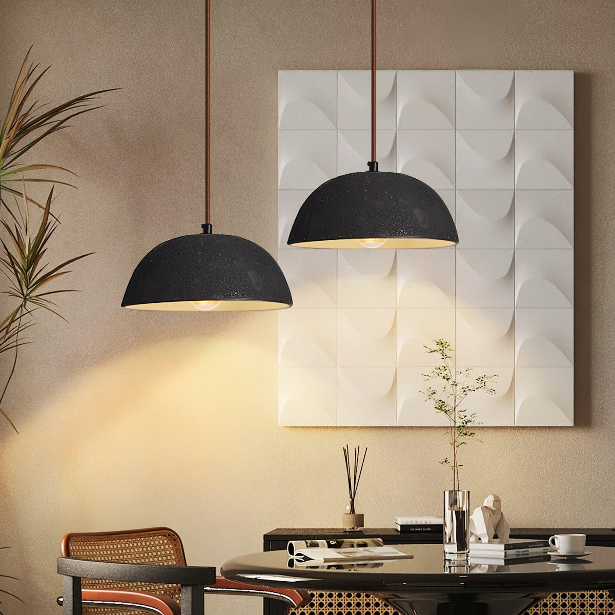 Dome Vintage Wood Pendant Lamp