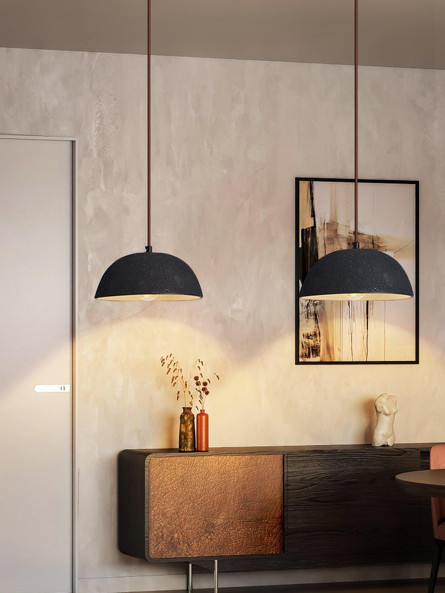 Dome Vintage Wood Pendant Lamp