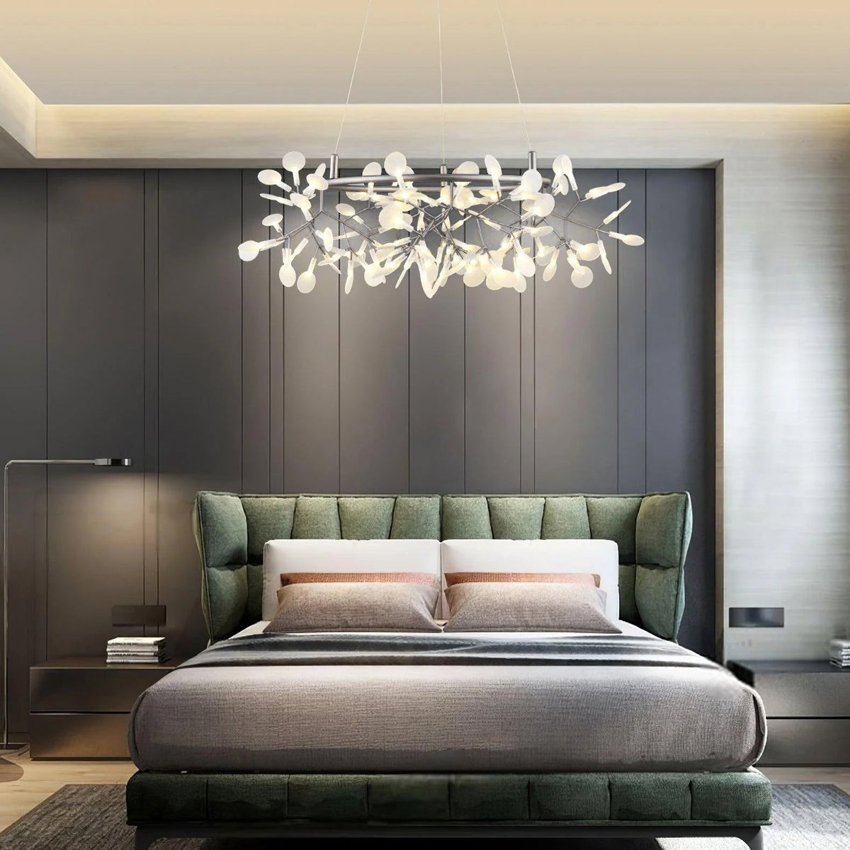 Zesion Chandelier Black Ring Firefly Branch
