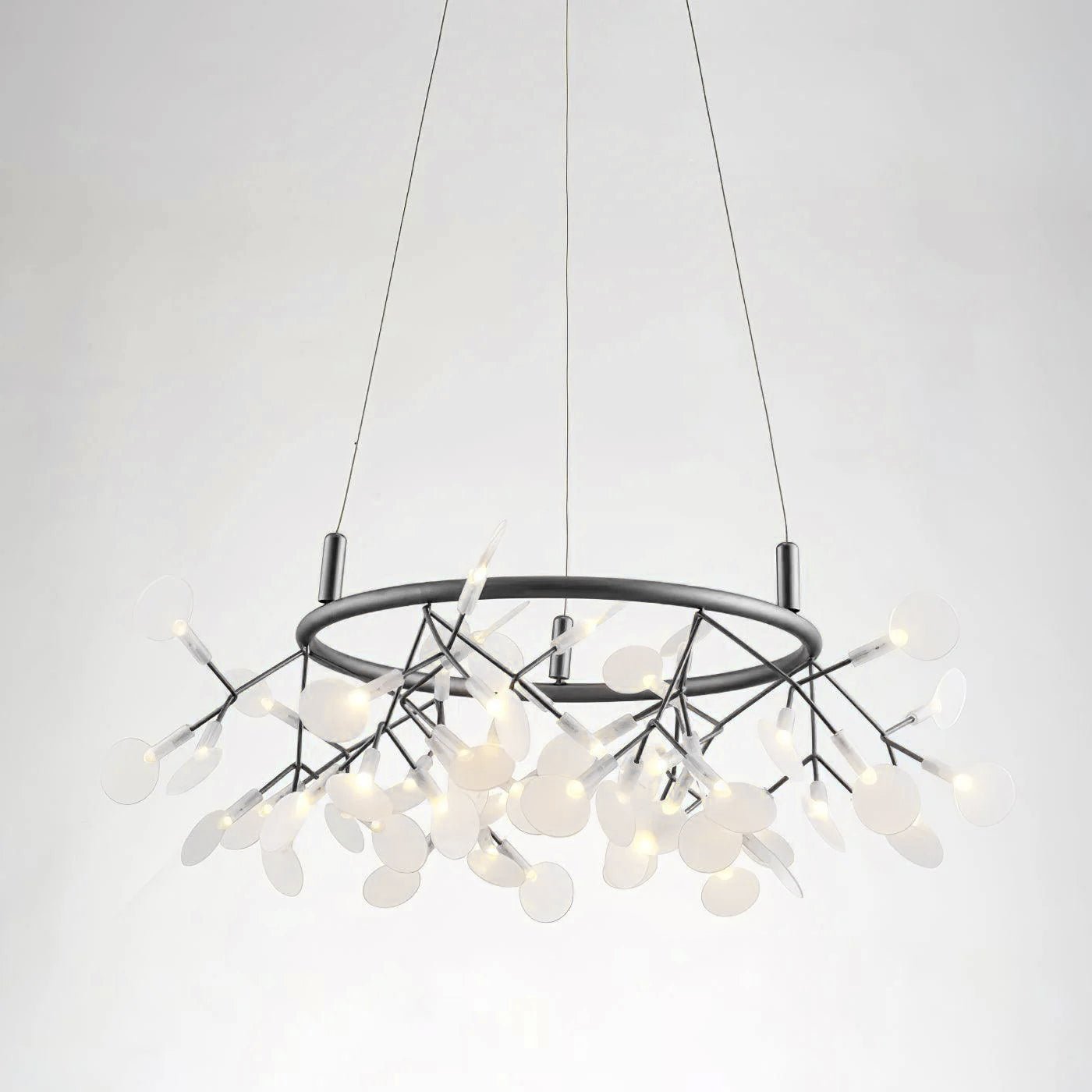 Zesion Chandelier Black Ring Firefly Branch