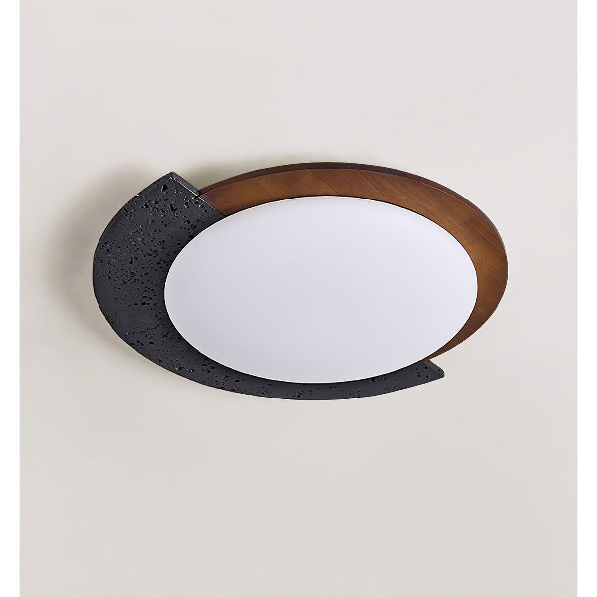 Taveira Asymmetrical Black Travertine Ceiling Light