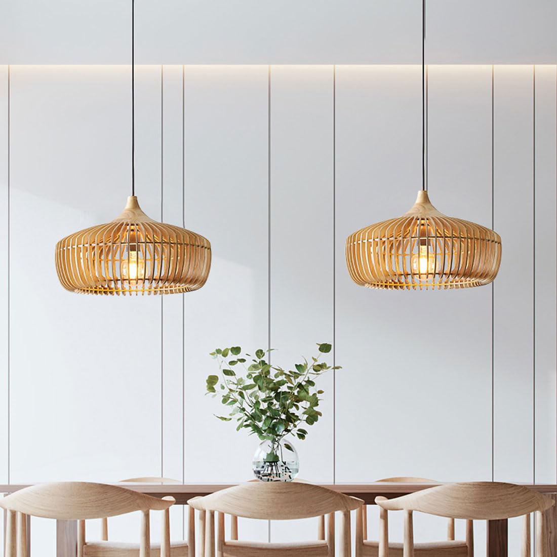 Muto Nordic Japanese Pendant Light Wood Bedroom/Living Room - Neutral Decor