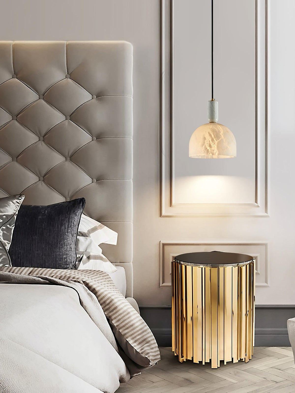 Leda Minimalist Alabaster Pendant Light