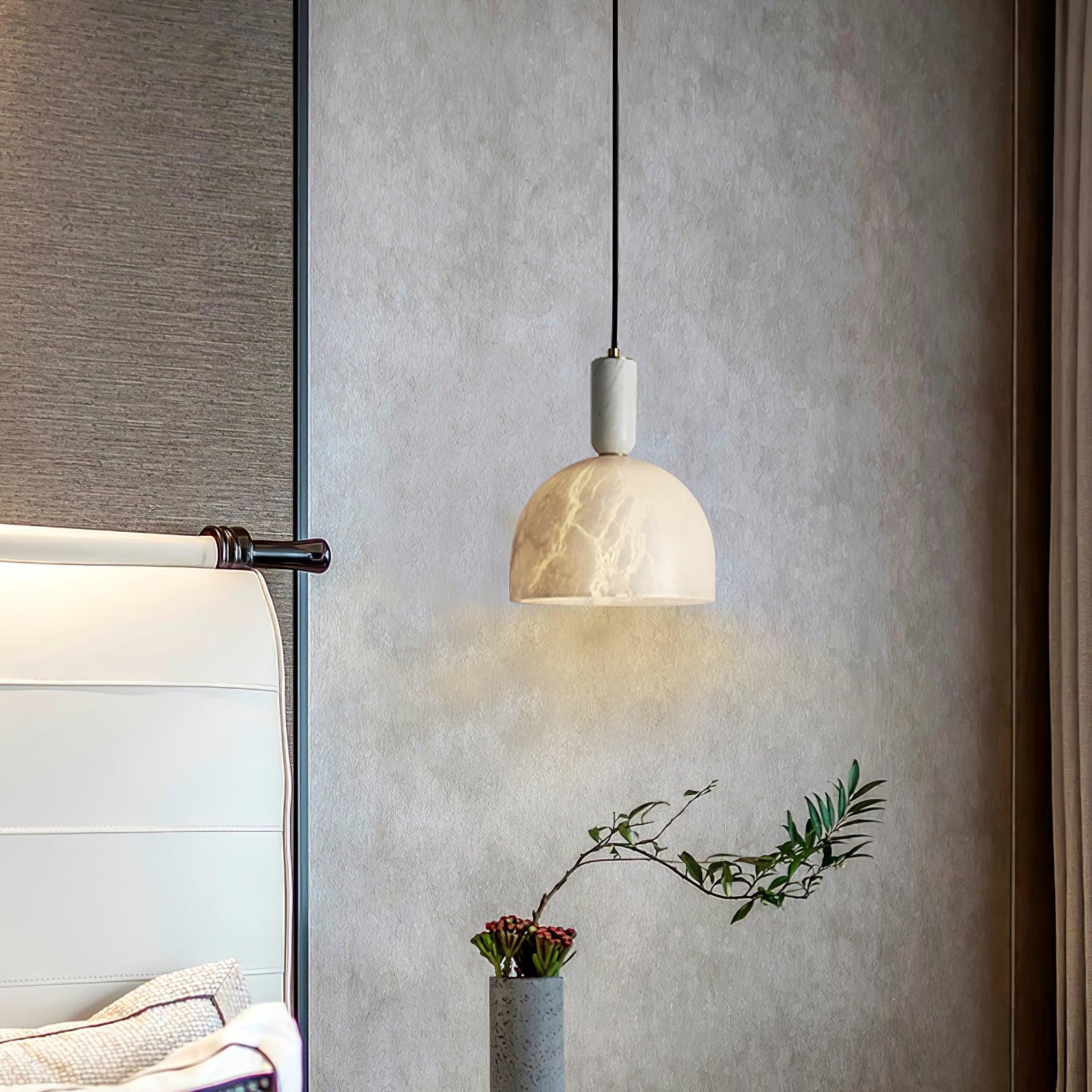Leda Minimalist Alabaster Pendant Light
