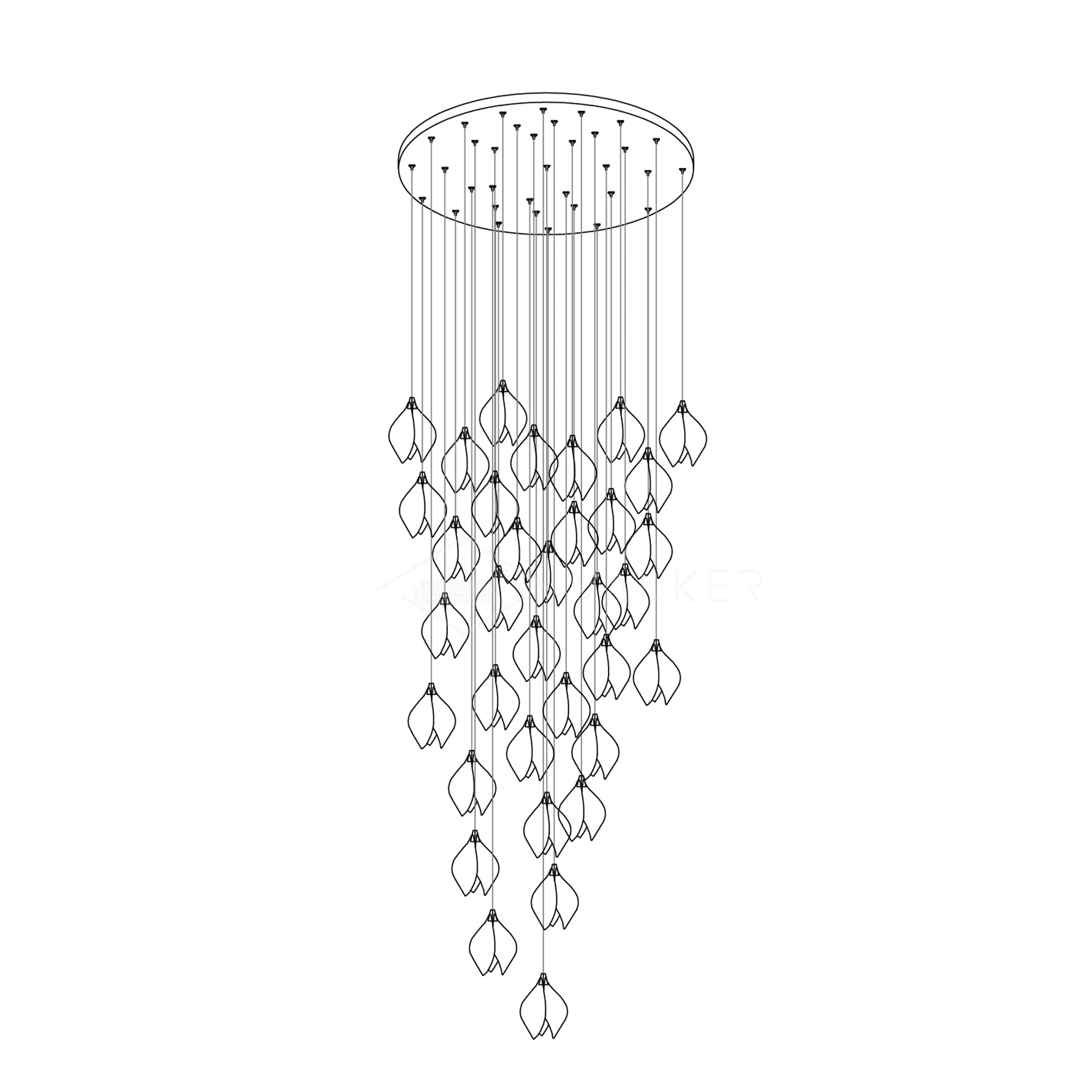 Tessa Pendant Lamp White Floral Ceramic