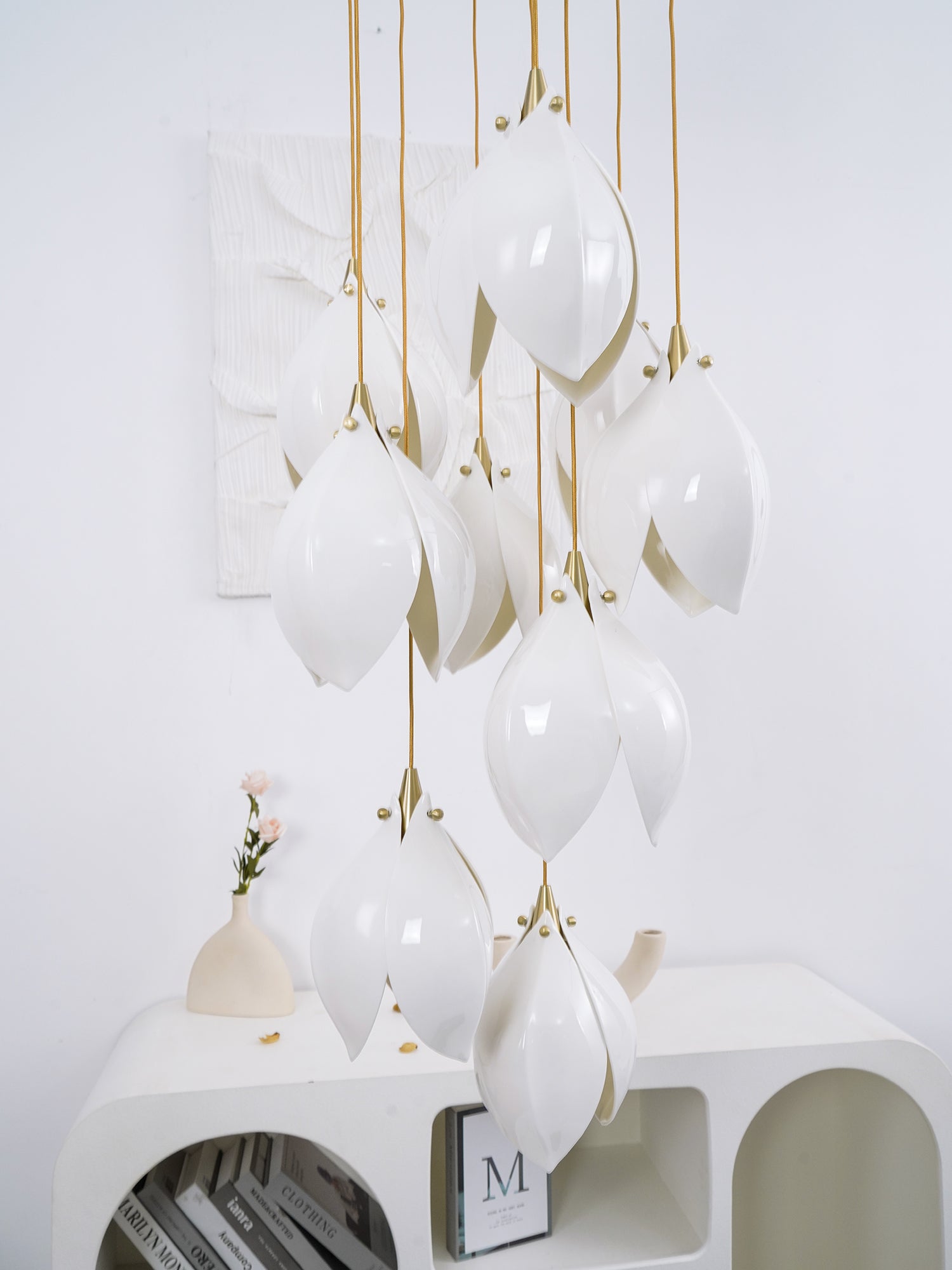 Tessa Pendant Lamp White Floral Ceramic