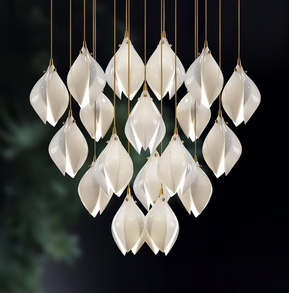 Tessa Pendant Lamp White Floral Ceramic