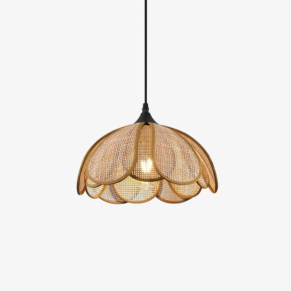 Dyor Elegance Bloom Rattan Fabric Pendant Lamp