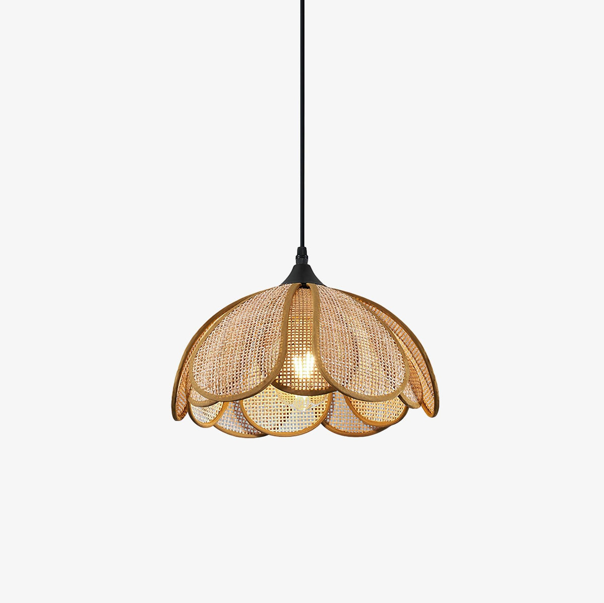 Dyor Elegance Bloom Rattan Fabric Pendant Lamp