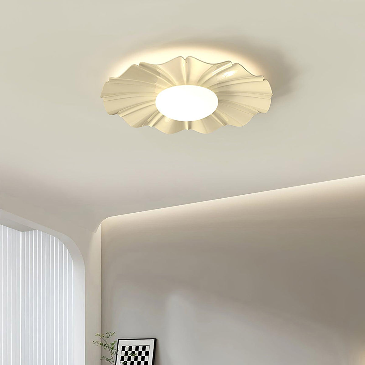 Oriiraya Ceiling Light Gold LED Scalloped for Bedroom