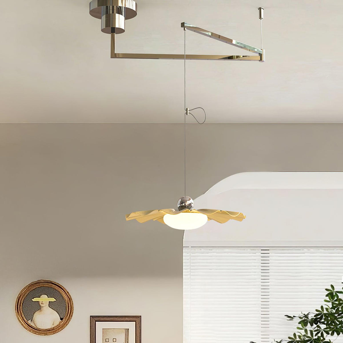Oriinia Pendant Light Brass Acrylic Dining