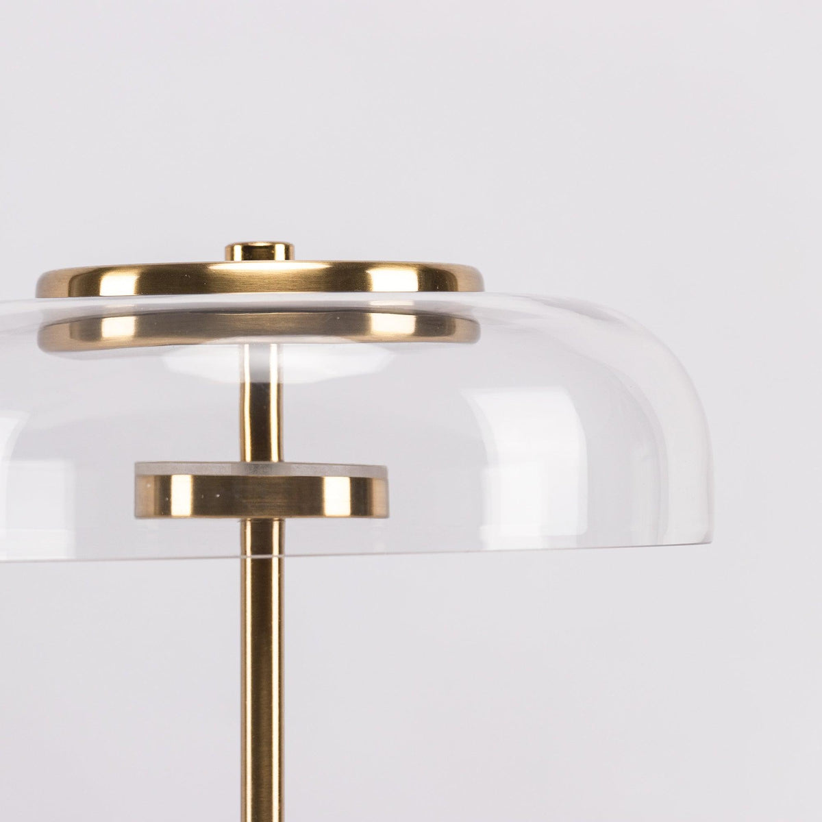 Rinelette Table Lamp Clear Glass Shade Wood Base