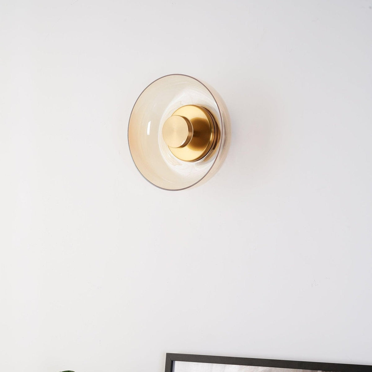 Aether Brass Glass Wall Light