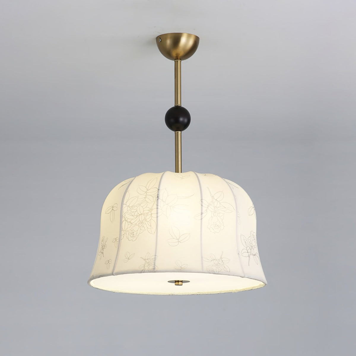 Avnoren Blossom Curve Fabric Wood Pendant Lamp
