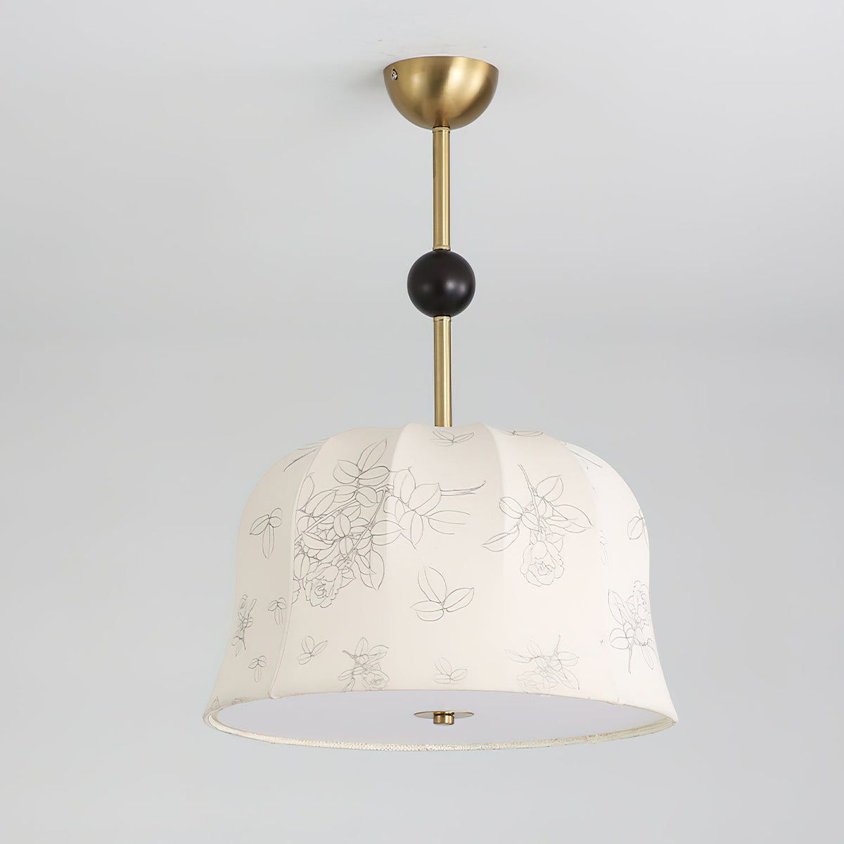 Avnoren Blossom Curve Fabric Wood Pendant Lamp
