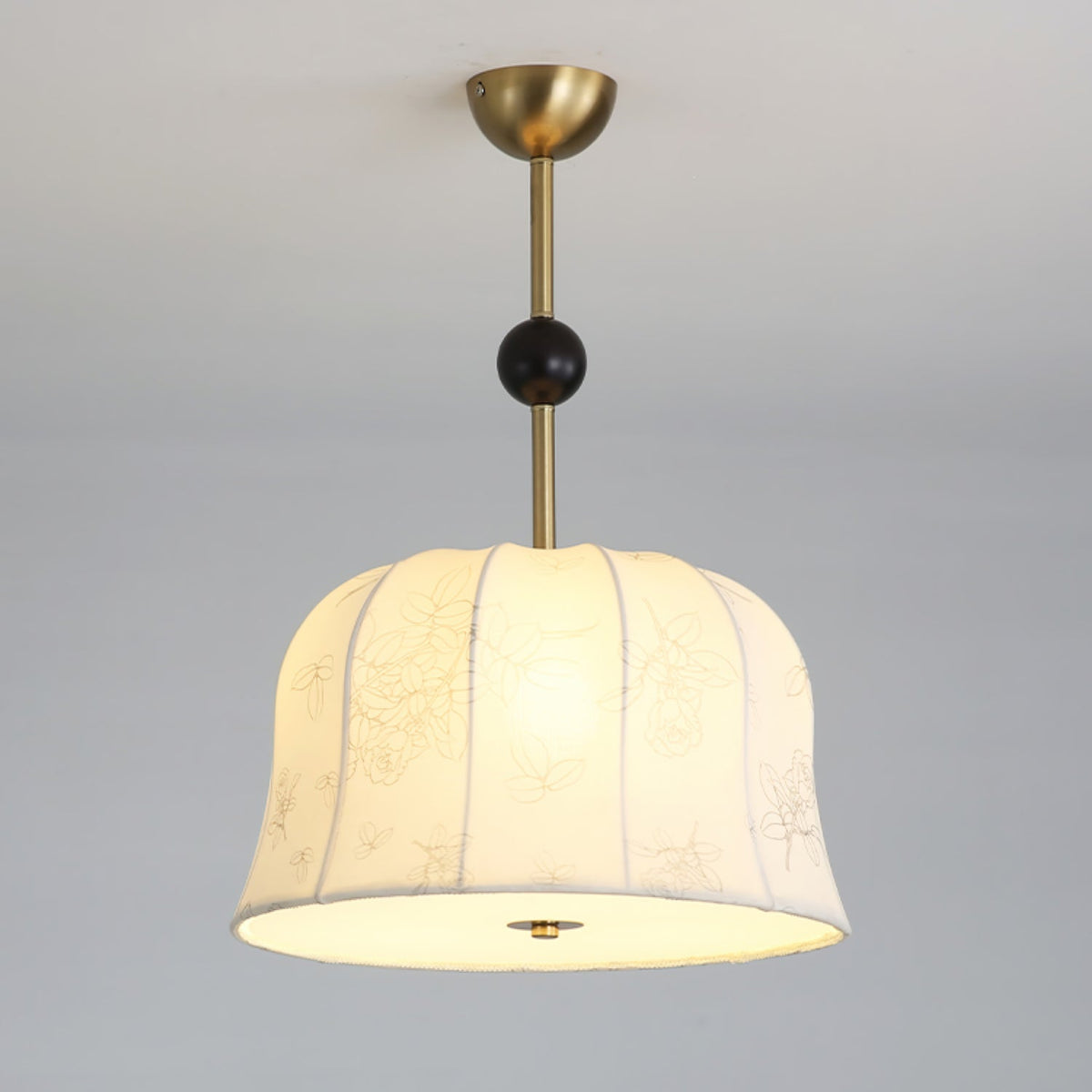Avnoren Blossom Curve Fabric Wood Pendant Lamp
