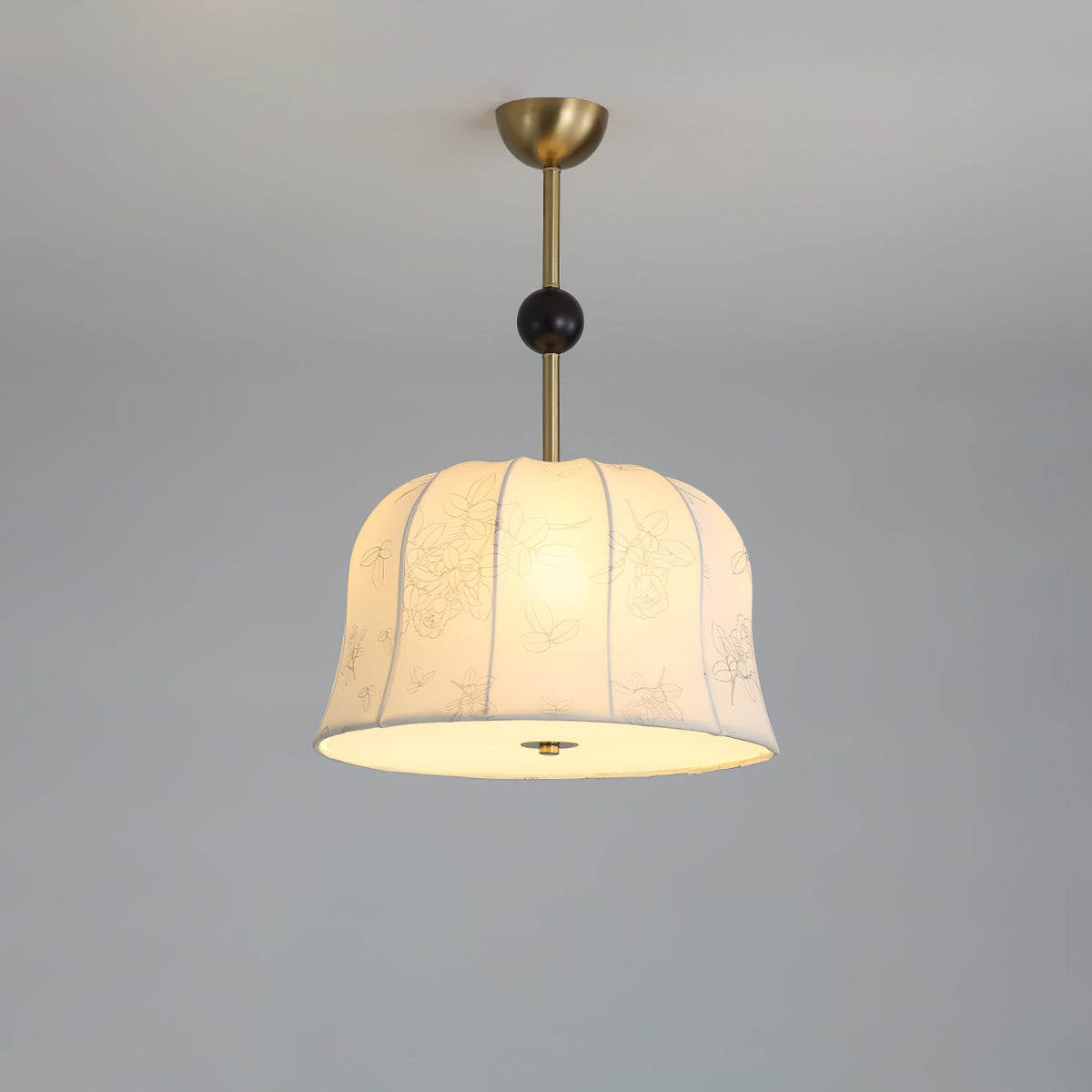Avnoren Blossom Curve Fabric Wood Pendant Lamp