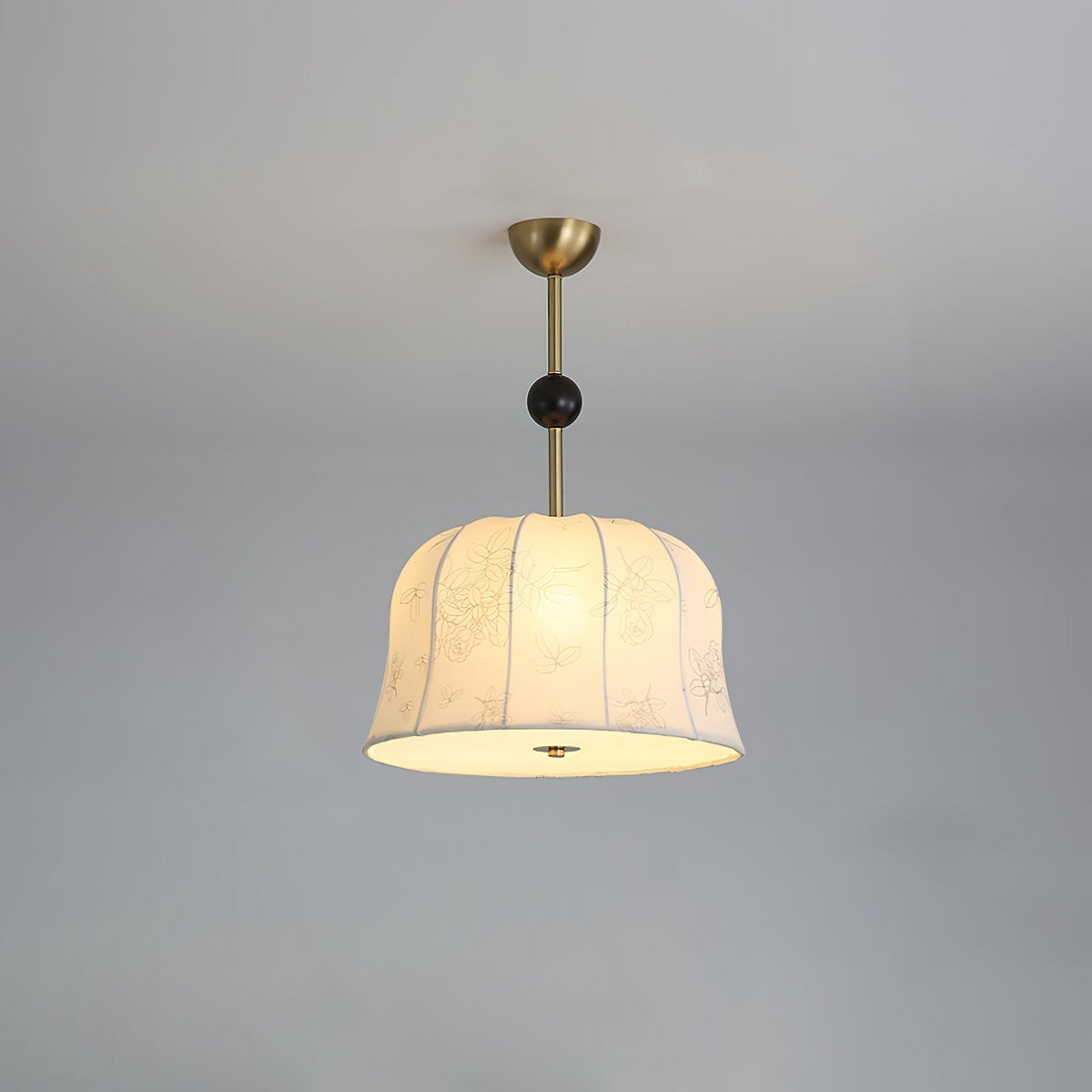 Avnoren Blossom Curve Fabric Wood Pendant Lamp