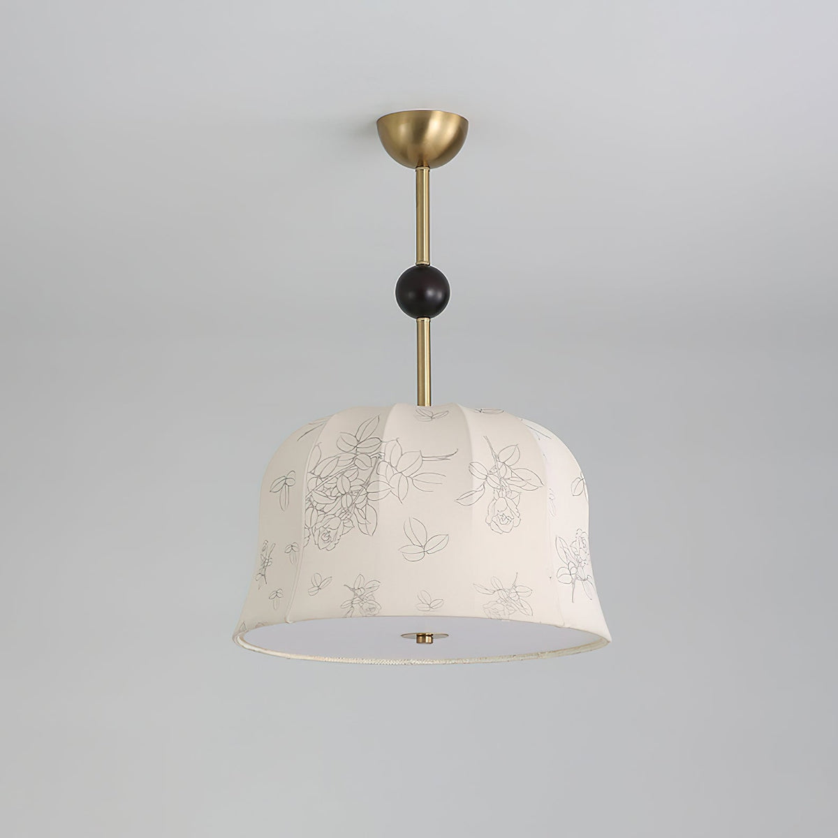Avnoren Blossom Curve Fabric Wood Pendant Lamp