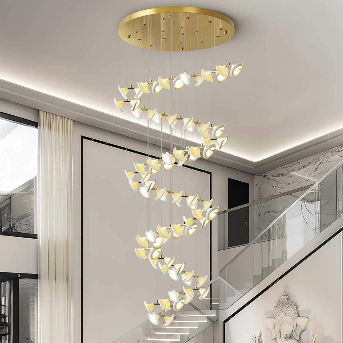 Ernoreth Art Deco Ceramic Chandelier