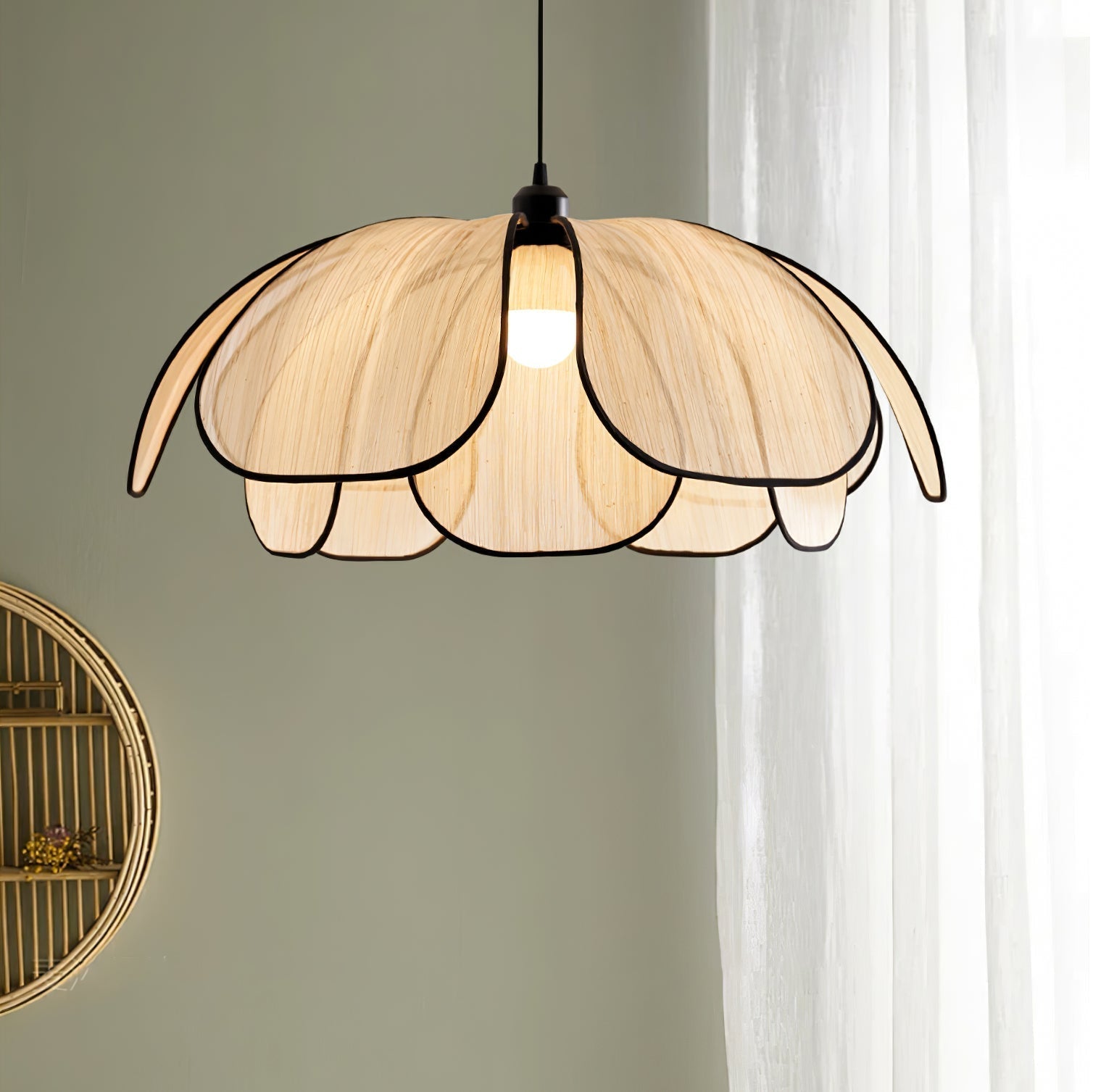 Elthaus Blossom Leaf Fiber Pendant Lamp