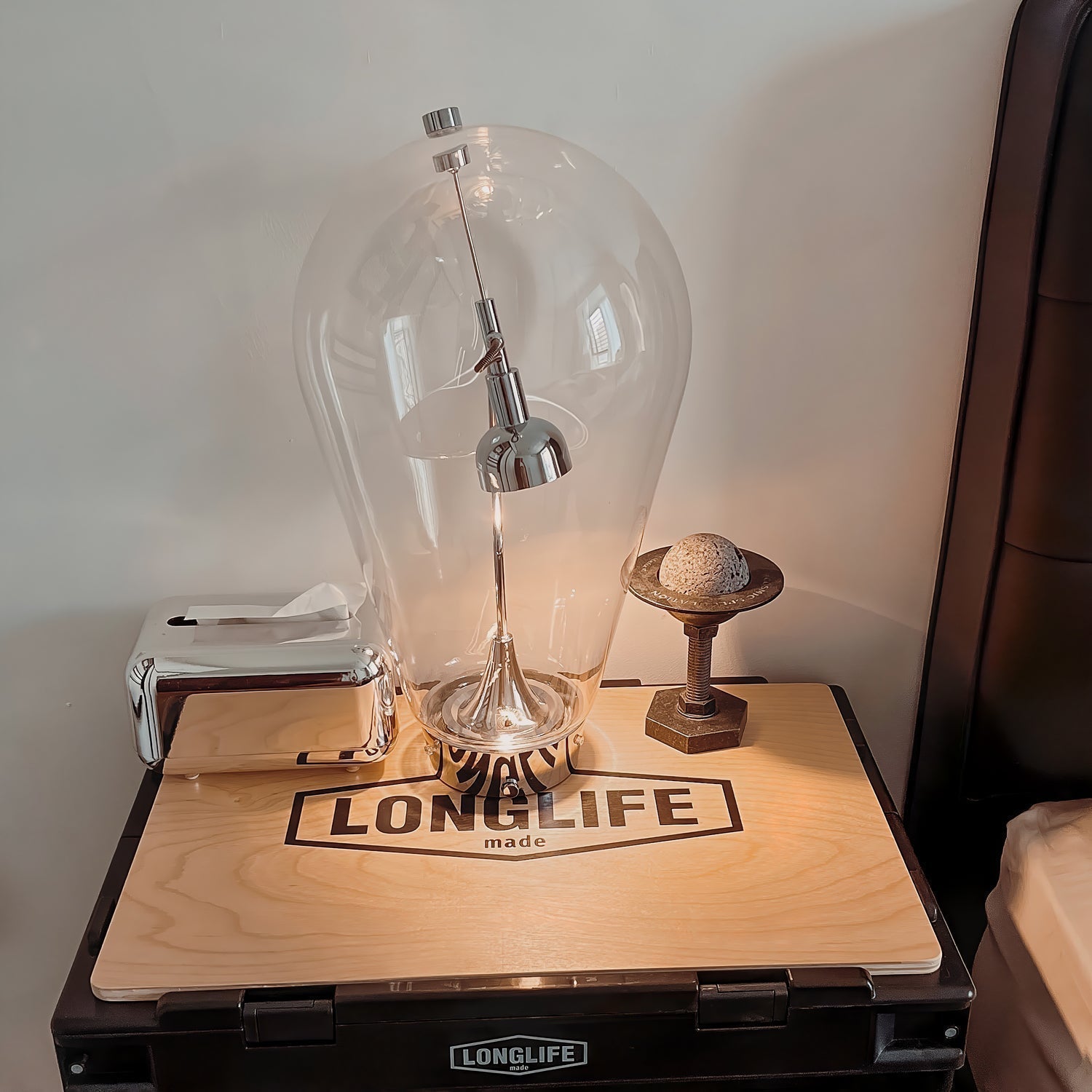Veroce Glass Industrial Table Lamp