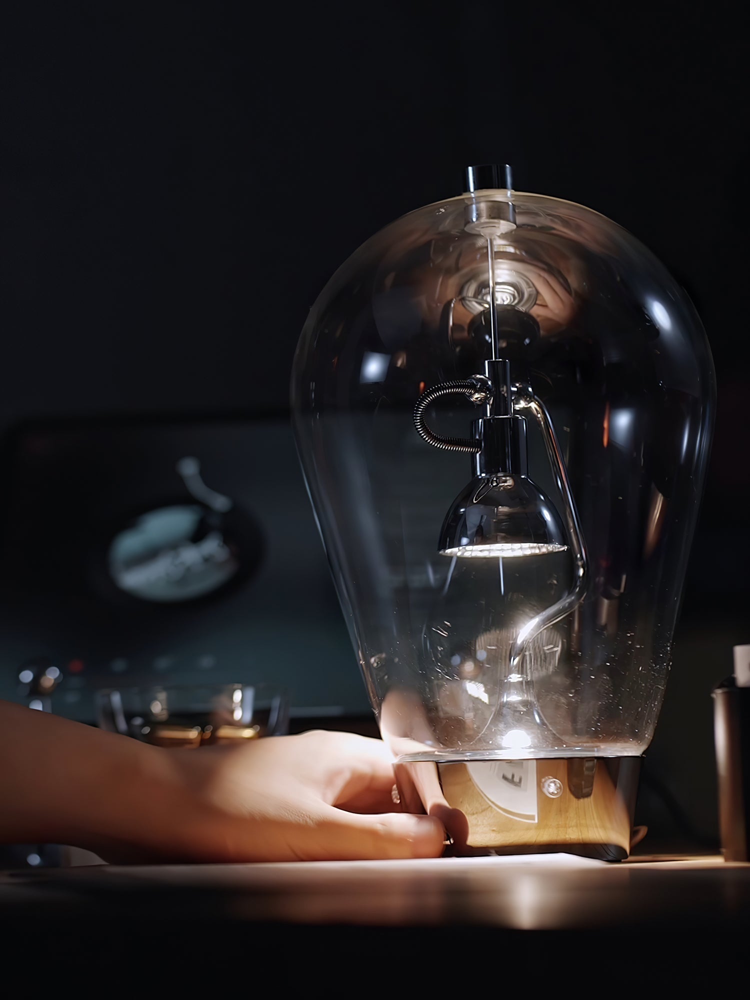 Veroce Glass Industrial Table Lamp