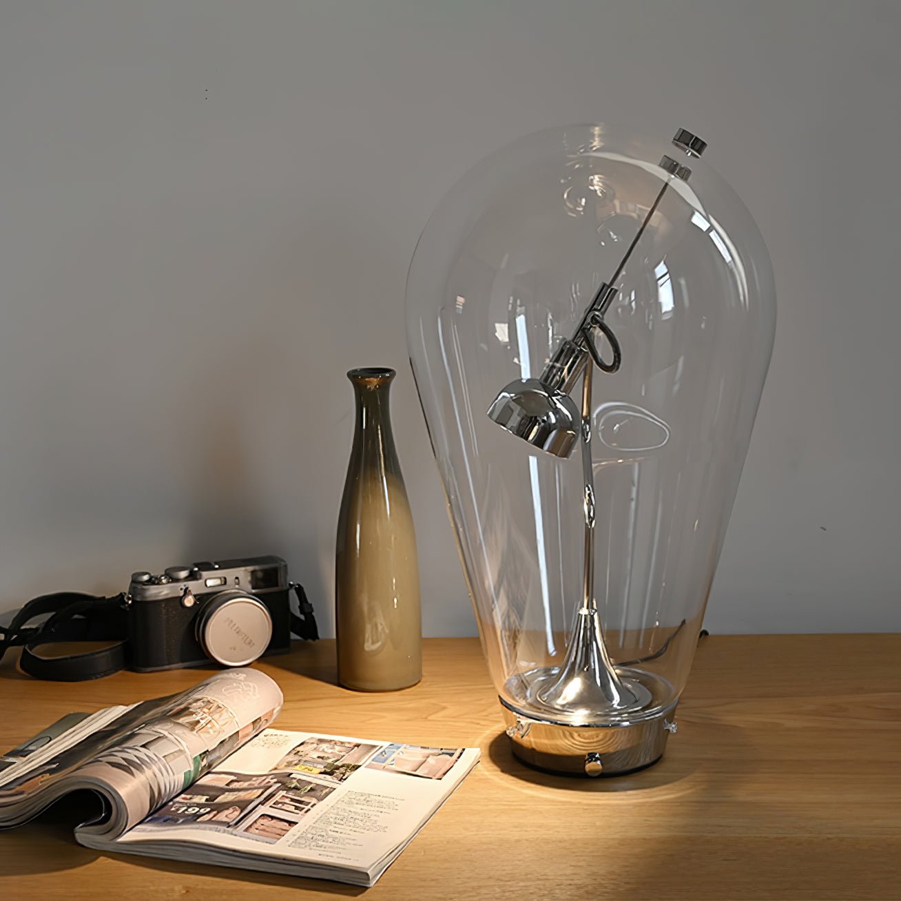 Veroce Glass Industrial Table Lamp