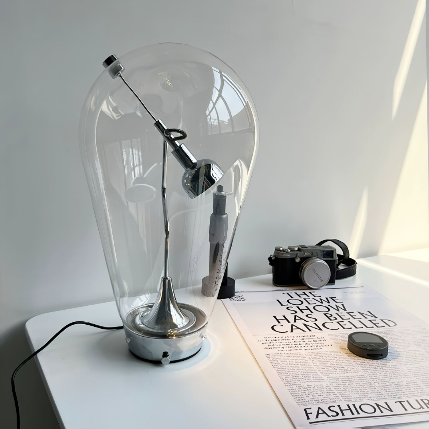 Veroce Glass Industrial Table Lamp
