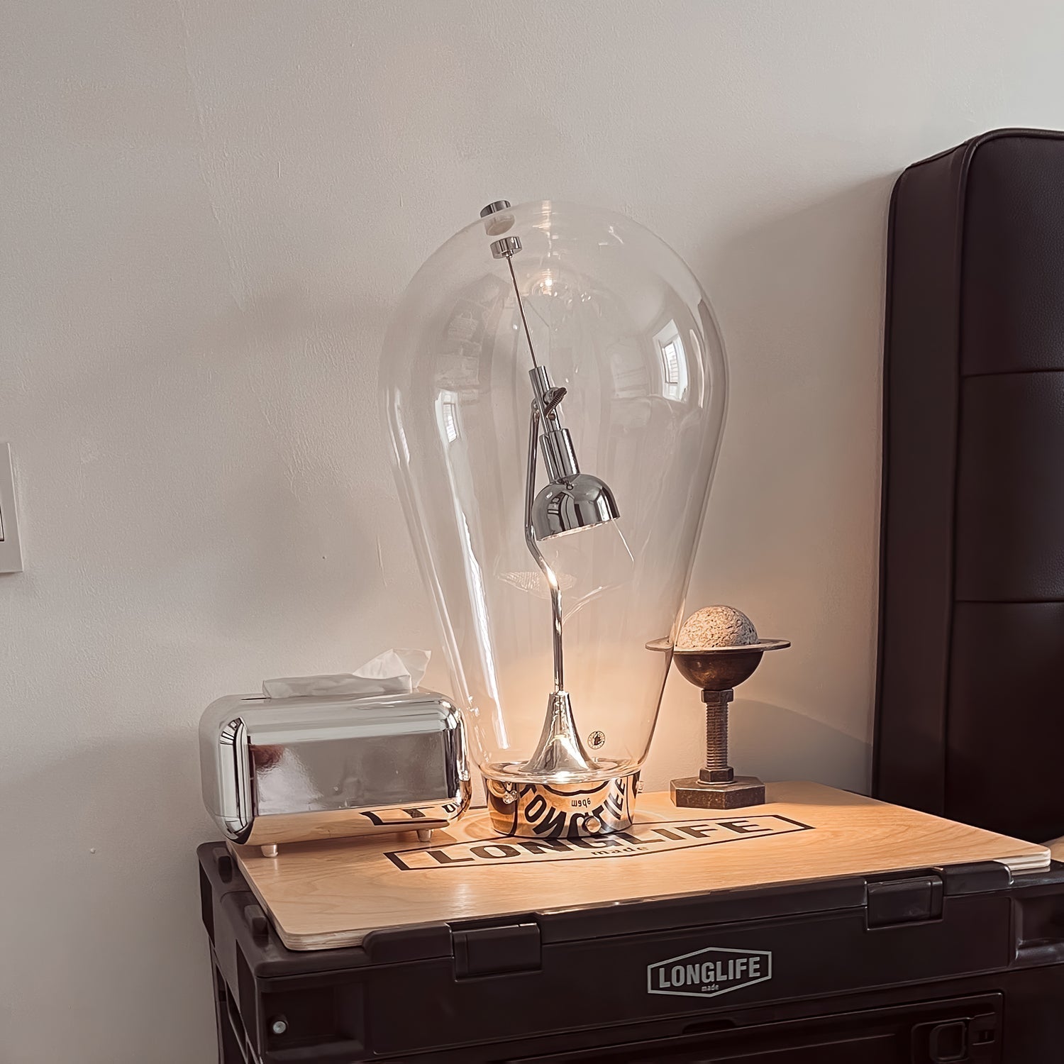 Veroce Glass Industrial Table Lamp
