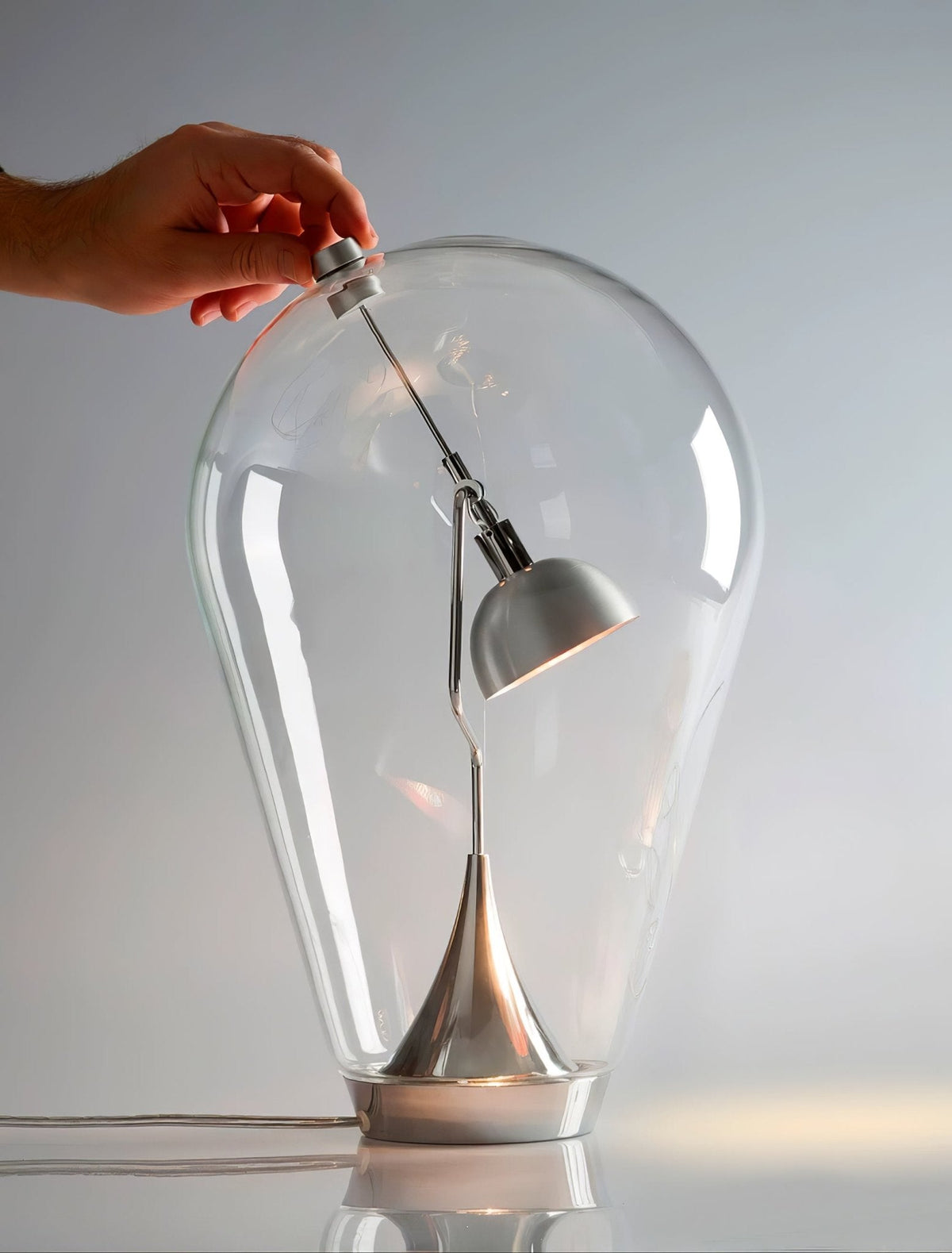 Veroce Glass Industrial Table Lamp
