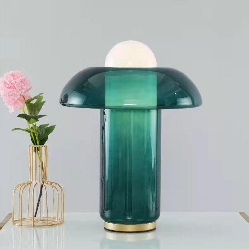 Navlen Green Glass Table Lamp