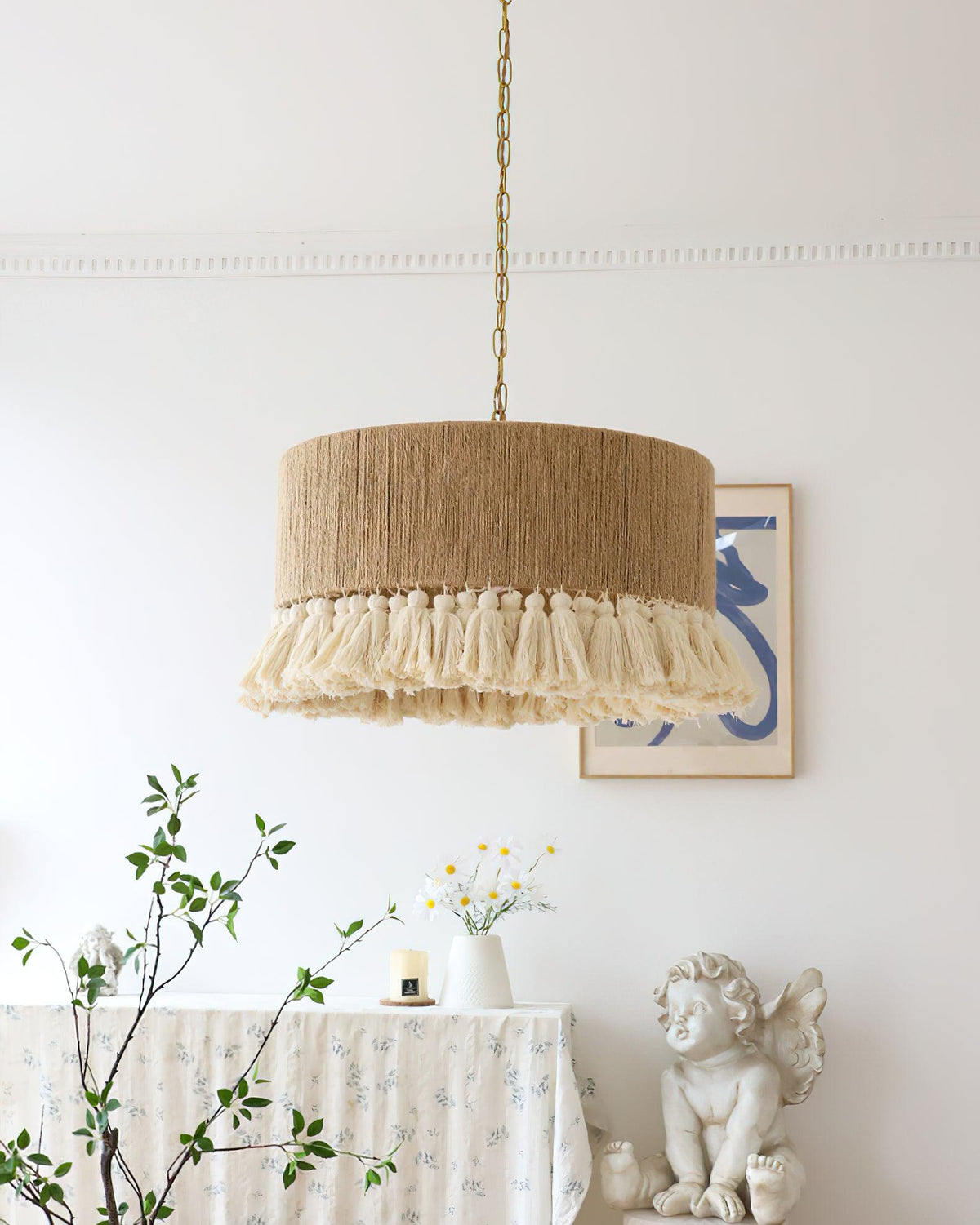 Serenenne Pendant Lamp Cotton Tassels for Living Room
