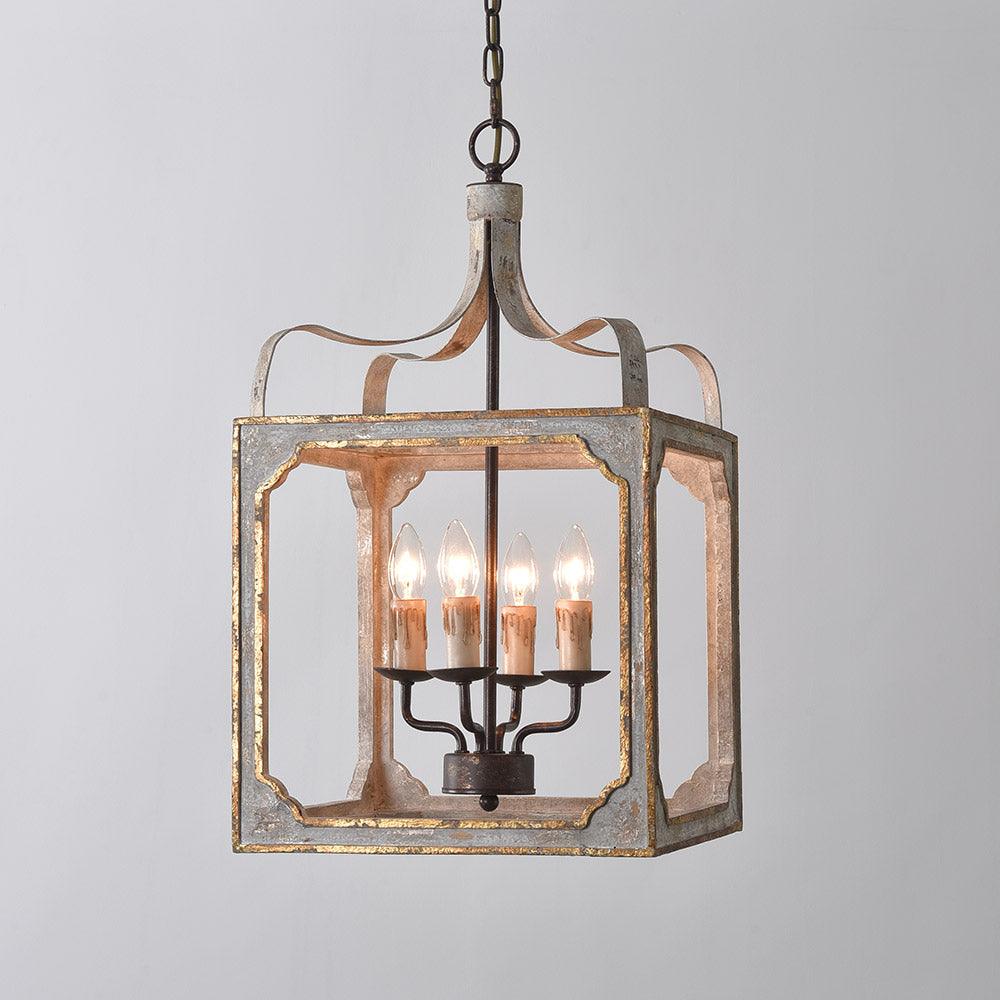 Cirivian Chandelier Rustic Cube Vintage Frame