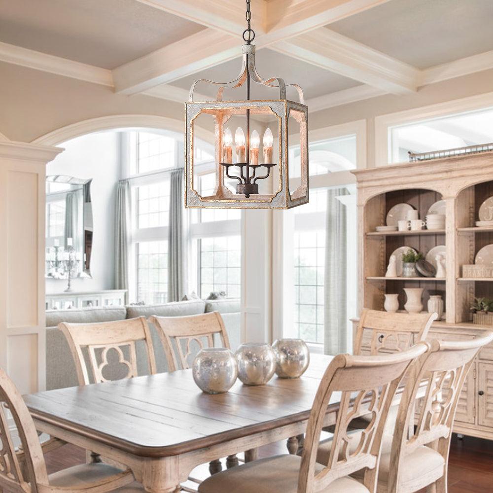 Cirivian Chandelier Rustic Cube Vintage Frame