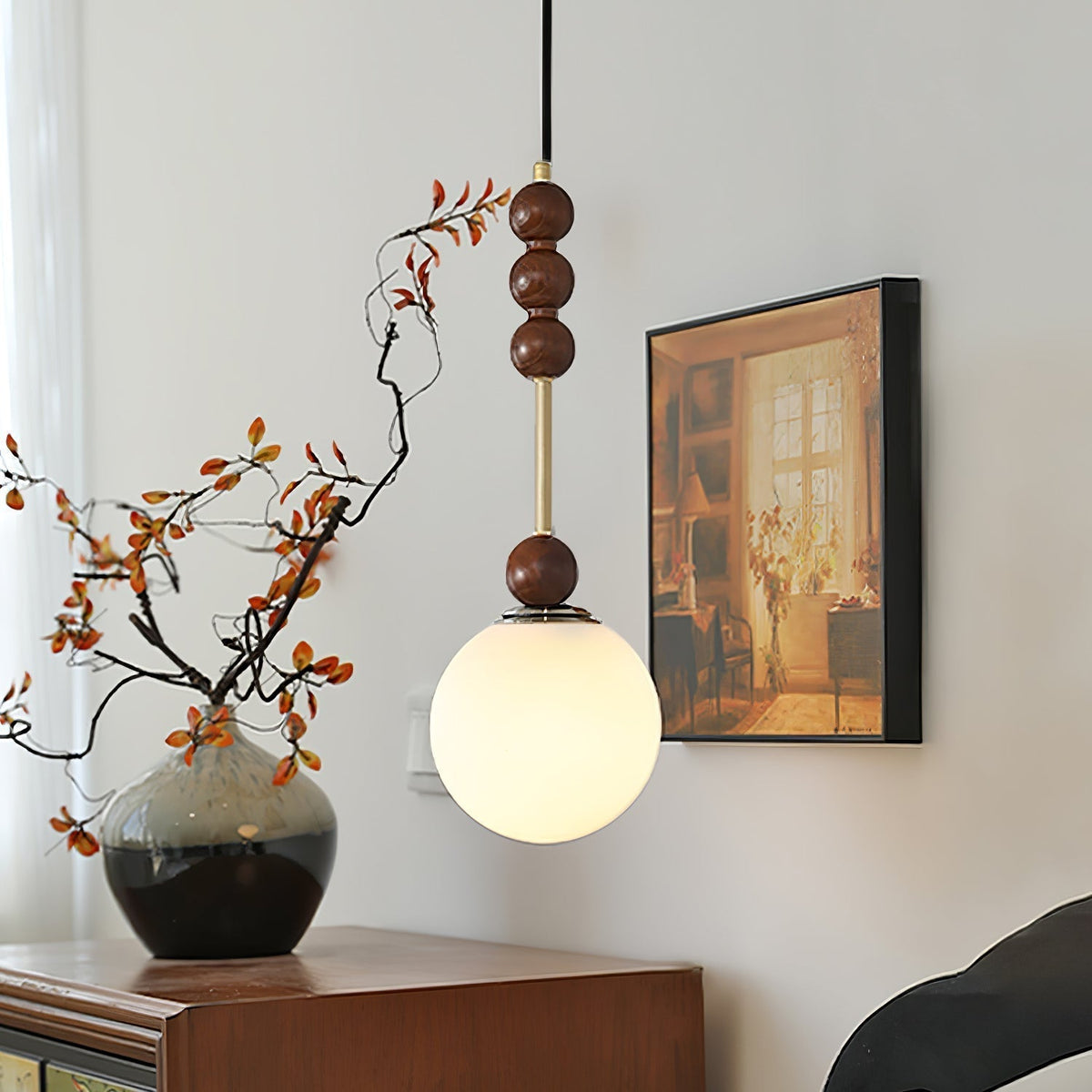 Miraleth Minimalist Wood Pendant Lamp