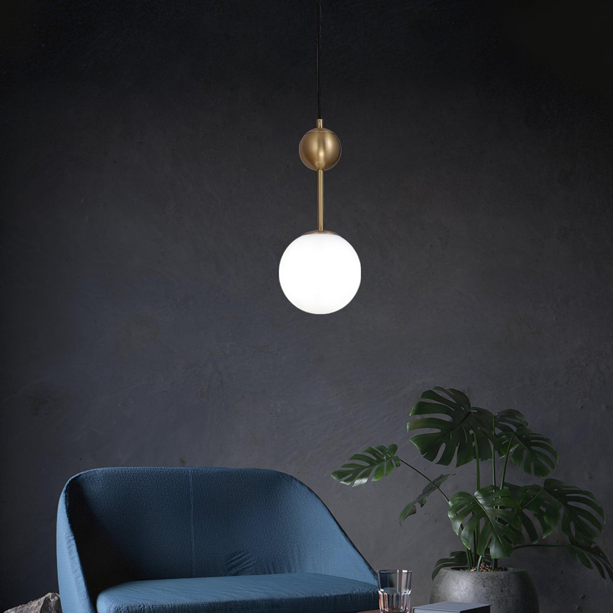 Fird Brass & Glass Classic Pendant Light