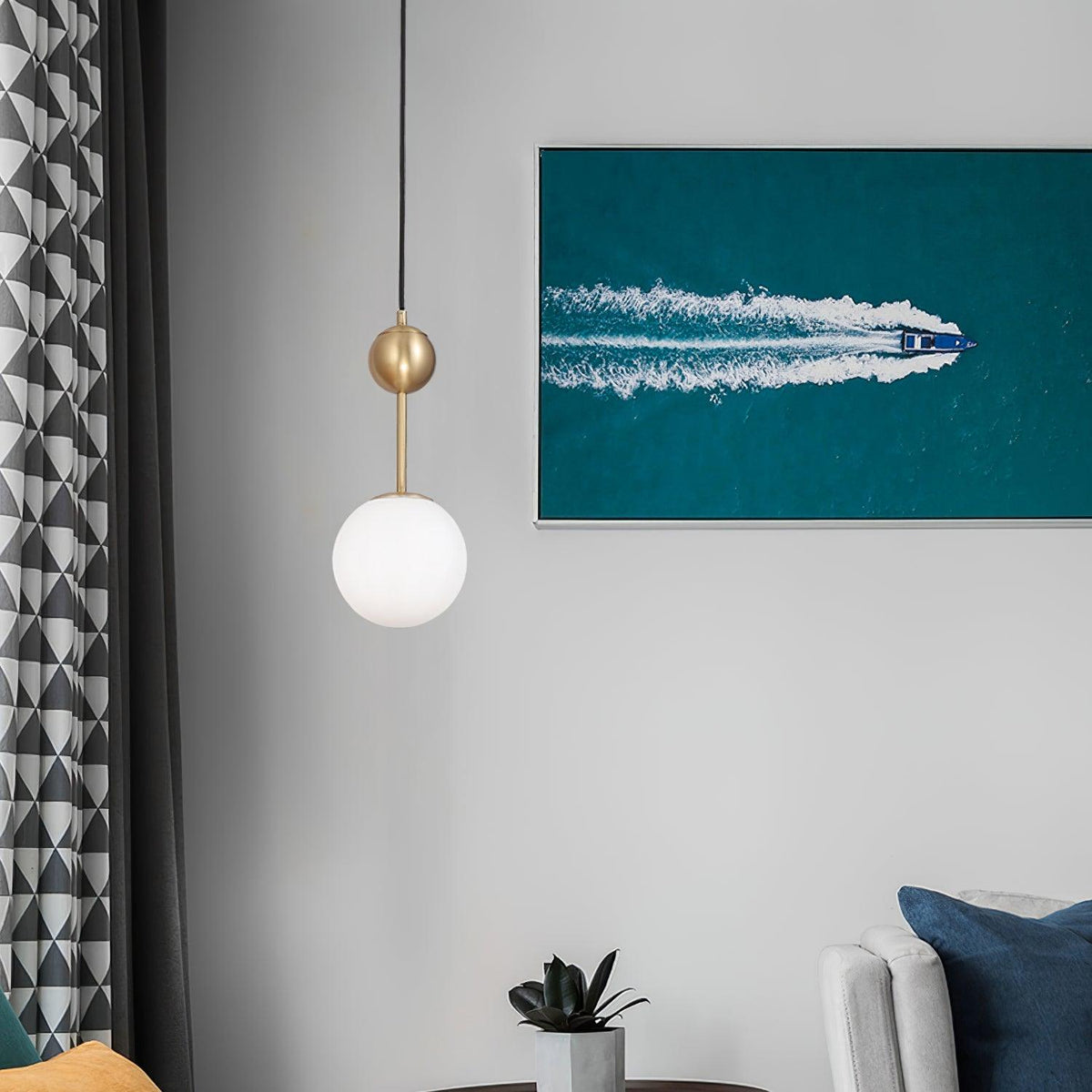 Fird Brass & Glass Classic Pendant Light