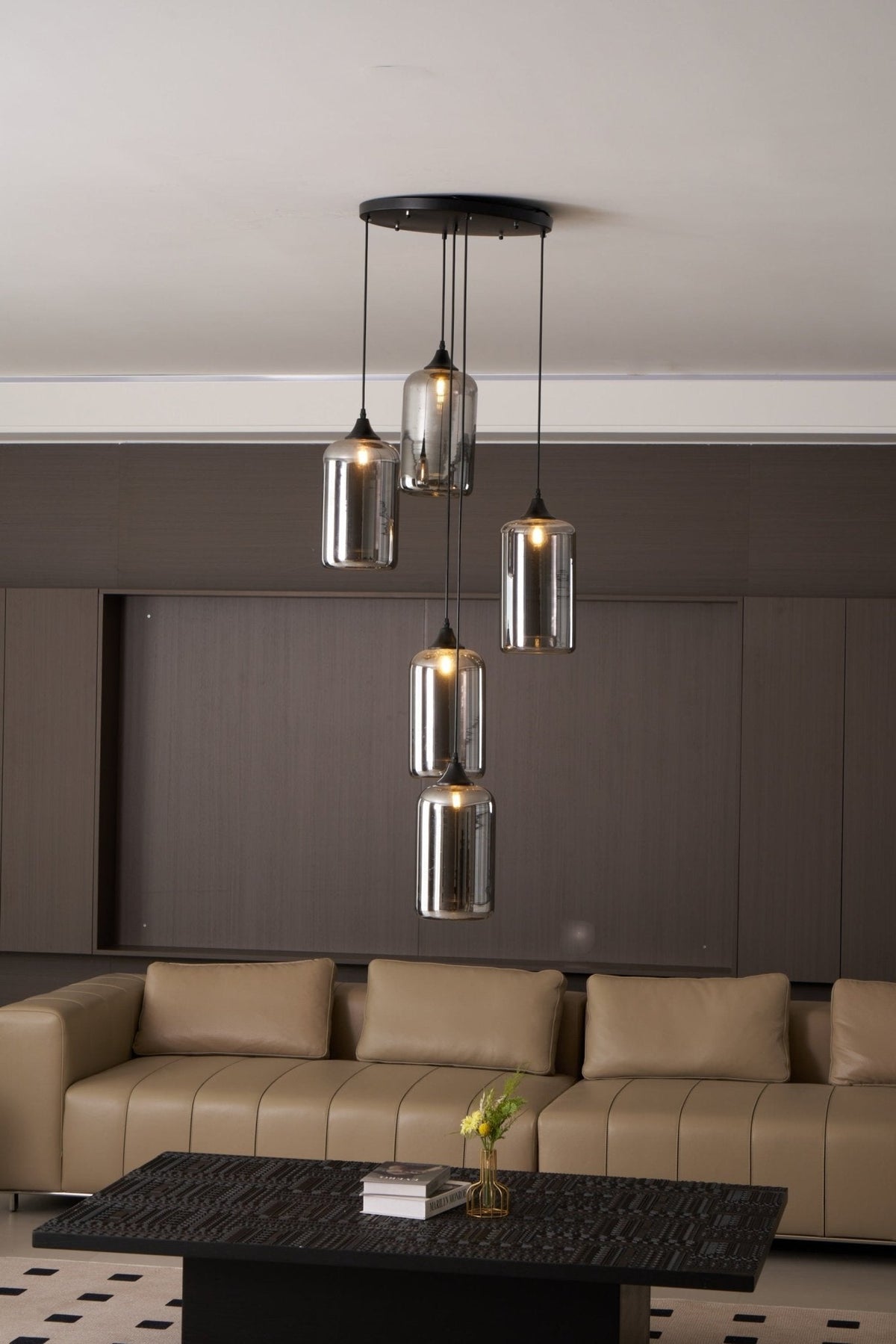 Tevely Glass Industrial Chic Pendant Light