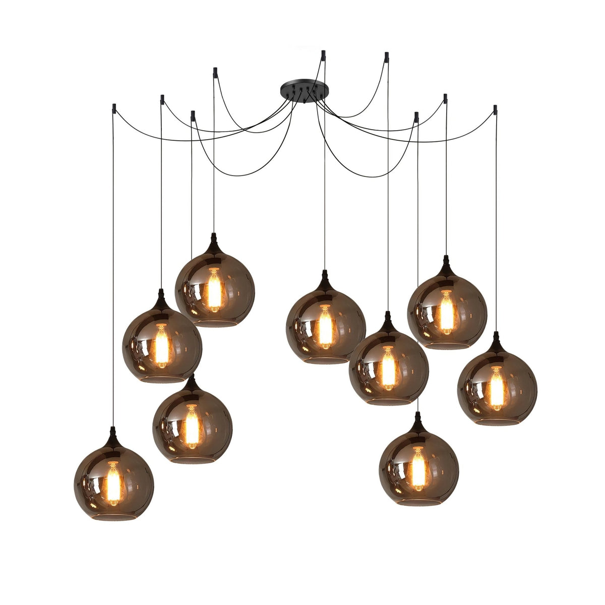 Gabrielle Minimalist Bottle Glass Pendant Light Smoke Gray