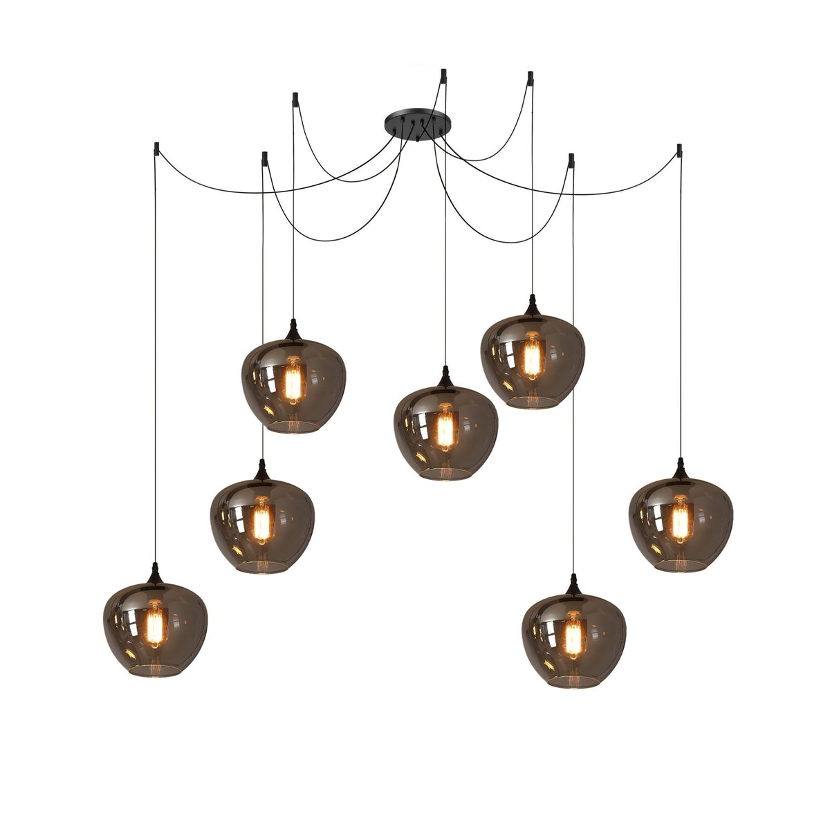 Gabrielle Minimalist Bottle Glass Pendant Light Smoke Gray