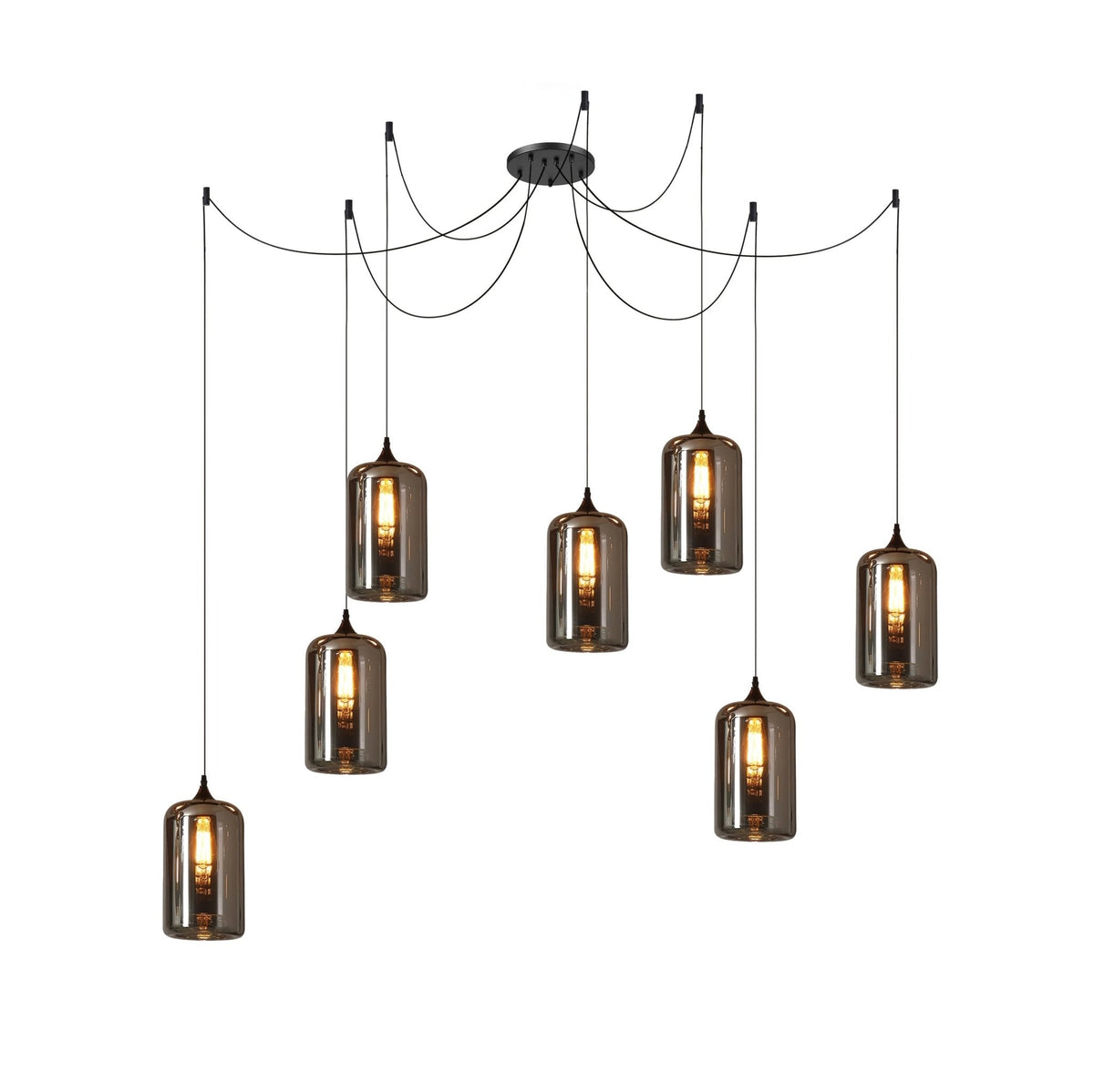 Gabrielle Minimalist Bottle Glass Pendant Light Smoke Gray