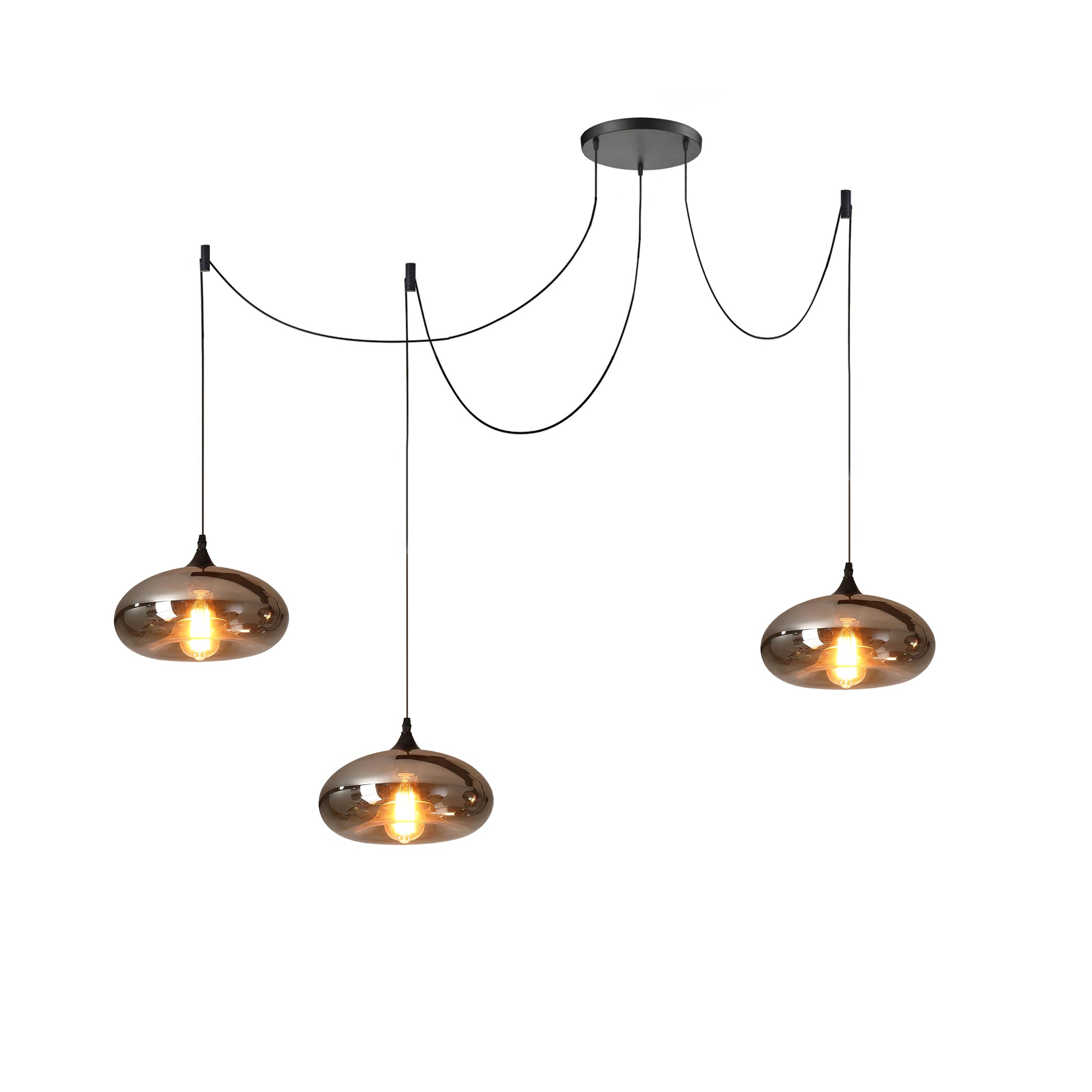 Gabrielle Minimalist Bottle Glass Pendant Light Smoke Gray