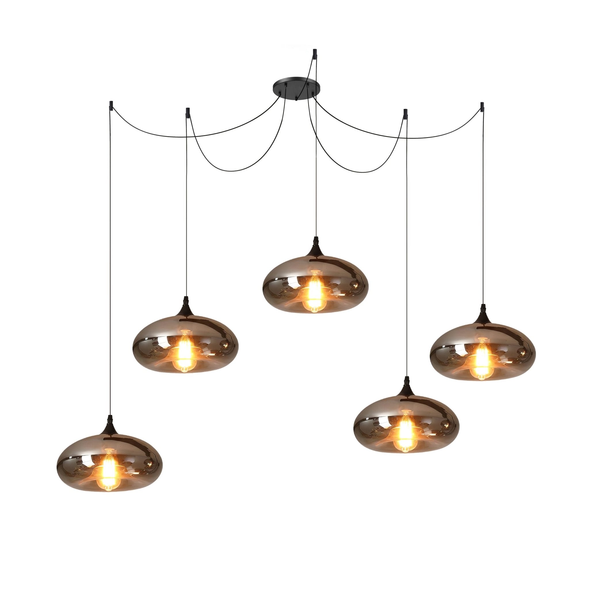Gabrielle Minimalist Bottle Glass Pendant Light Smoke Gray
