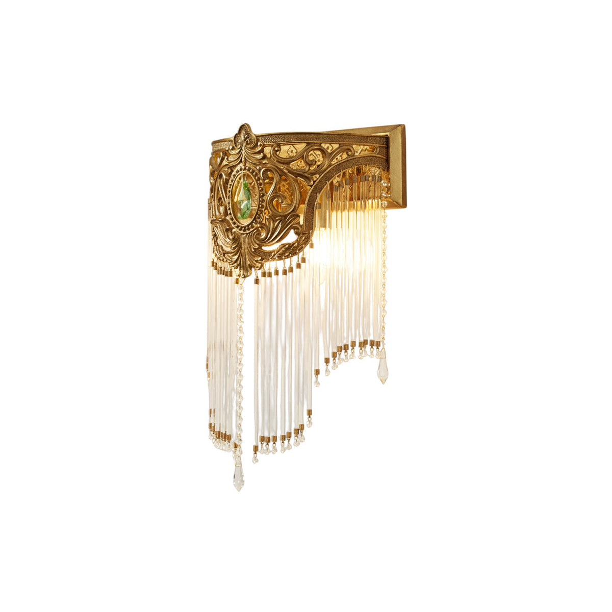 Bow Tie Gold Crystal Fringe Wall Sconce